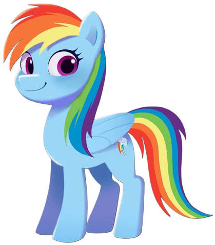 Rainbow pony source image used for every size comparison